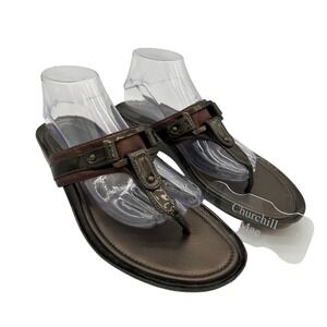 Cole Haan‎ Nike Air Brown Patent Leather Thong Sandals Size 11B 11 B